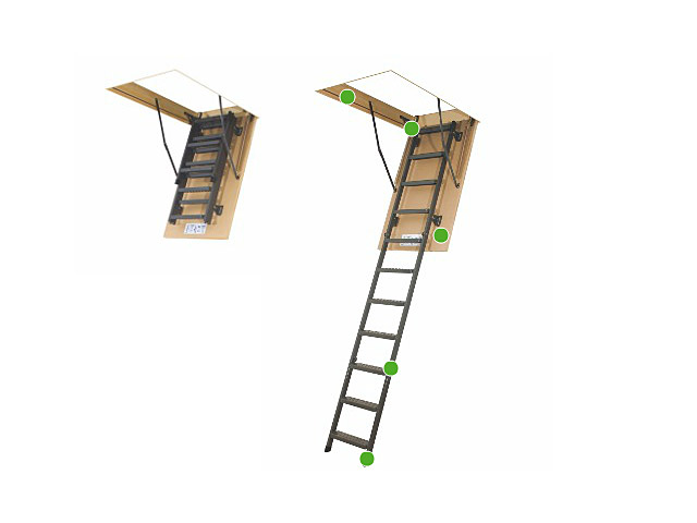 Чердачная металлическая лестница, складная лестница LMS. Продажа лестниц для крыши кровли.