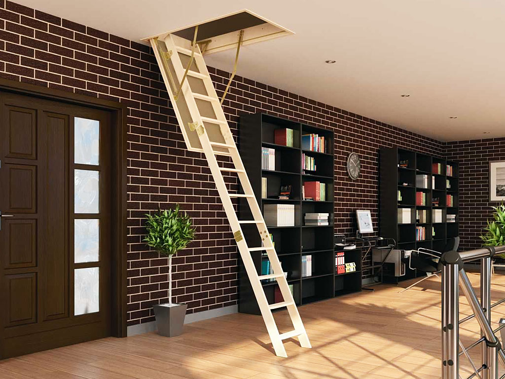 Чердачная лестница LWS Smart в дизайне. Продажа лестниц Краснодар