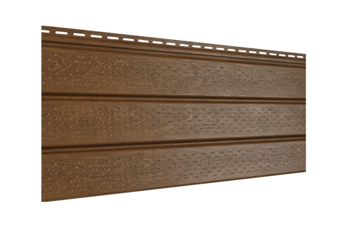 Софит ПВХ Ю-Пласт Pro SOFFIT полная перфорация дуб золотой Софит ПВХ Ю-Пласт Pro SOFFIT полная перфорация дуб золотой