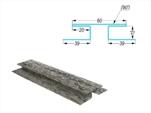 Планка стыковочная сложная Корабельная доска и Евробрус Printech Дерево БЕЛАЯ БЕРЕЗА 0,45 мм ЮН (ОМ105/PW)