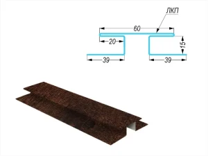 Планка стыковочная сложная Корабельная доска и Евробрус Printech Oak Тёмный Дуб ДШ 0,45 мм (4281А) коричн