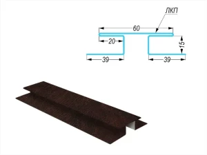 Планка стыковочная сложная Корабельная доска и Евробрус Printech Oak Тёмный Дуб ДШ 0,45 мм текстурированное DR-20-