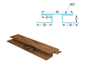 Планка стыковочная сложная Корабельная доска и Евробрус Printech Дерево Орех 3 D ЛМЗ текстурированное SteelArt (W)