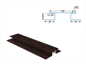 Планка стыковочная сложная Бревно Printech Oak Тёмный Дуб ДШ 0,45 мм текстурированное DR-20-